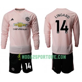 Koszulka Manchester United LINGARD 14 Dziecięcy Wyjazdowe Stroje Piłkarskie 2018/19 Długi Rękaw